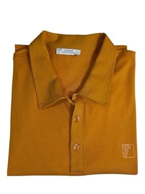 Versace Collection Soft Cotton Orange Polo Shirt Half Medusa Embroidered Logo XL